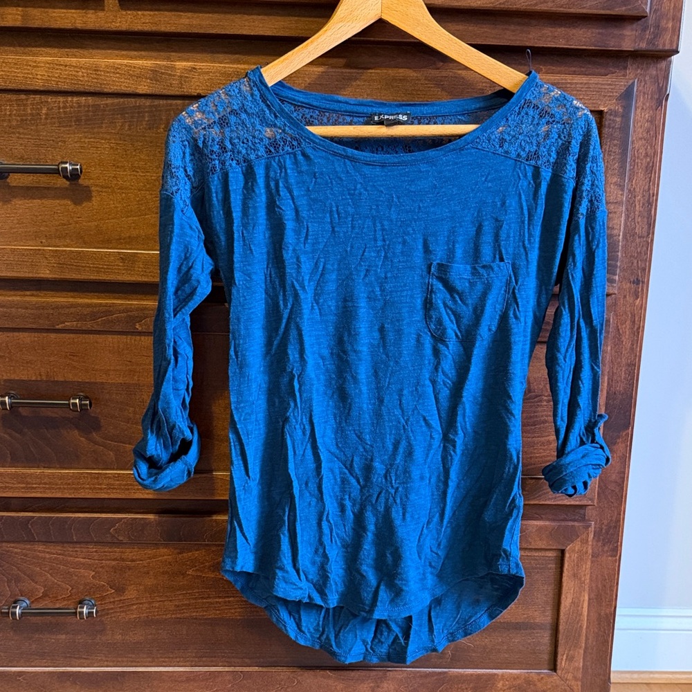 Express blue Women's Long Sleeve Top